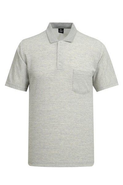 Çizgi Triko Ανδρικό μπλουζάκι πόλο με κοντό γκρι μανίκι - 5303