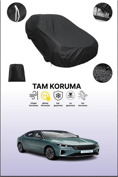 dokaca Black Togg T10F Compatible Auto Tarpaulin, Car Tarpaulin, Protective C...