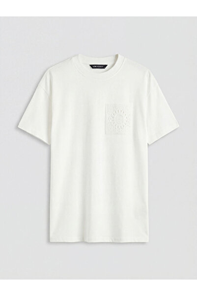 LC Waikiki Lcw Modestekru Crew Neck Lace Embroidered Women's T-Shirt