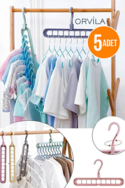 Orvila 5 bucăți Umeraș magic pentru haine Umeraș inteligent cu 9 ochi Umeraș ...