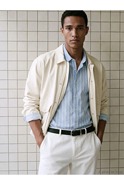 LC Waikiki Lcw Vision Ecru Comfortable Fit Shirt Collar Men's Coat