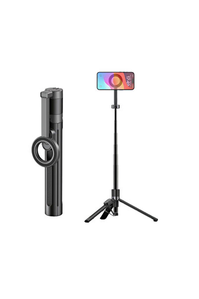 Jmary KT-279 Magnetik Kablosuz Kumandalı Tripod ve Selfie Çubuğu Siyah