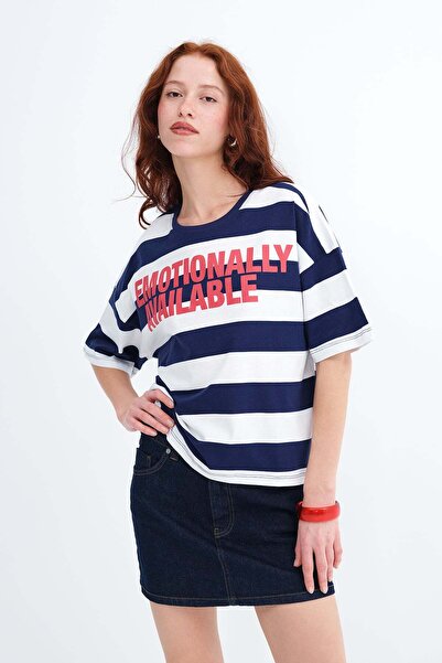 Addax Ριγέ Μπλουζάκι P19148