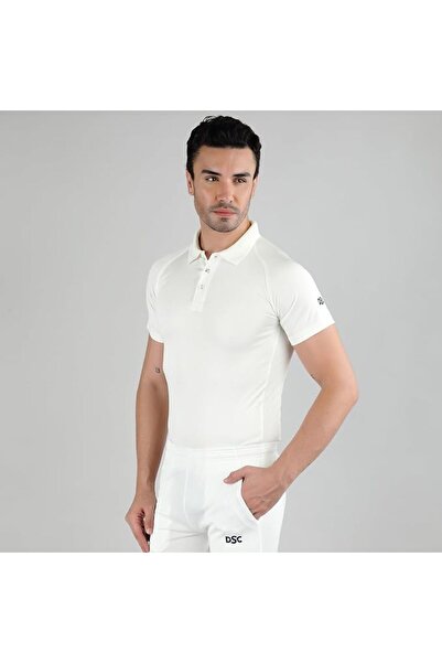 DSC Atmos Half Sleeve Polyester Cricket T-Shirt Size 30 (White/Navy)