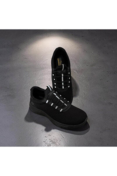 Bewild حذاء رياضي أسود بدون أربطة للجنسين، مريح للقدمين، مناسب للمشي اليومي