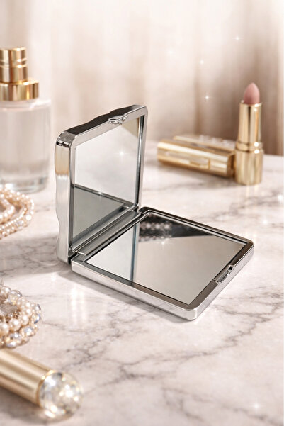 mon angel Kadın Cep Çanta Makyaj Aynası Katlanabilir Çift Taraflı, Mini Makya...