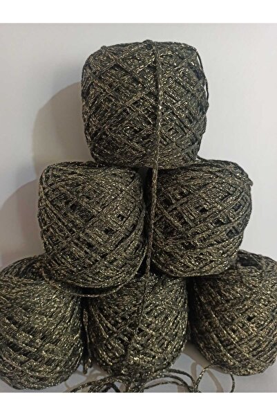 İPEK YÜN İPLİK DÜNYASI Ață de tricotat macrame din bumbac, poliester (aur neg...