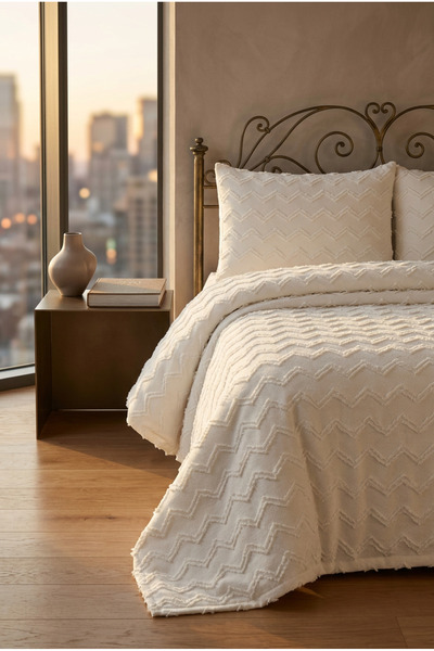 miar home perde tekstil طقم غطاء سرير مزدوج 250 × 260 سم - موديل فالون مع 2 غ...