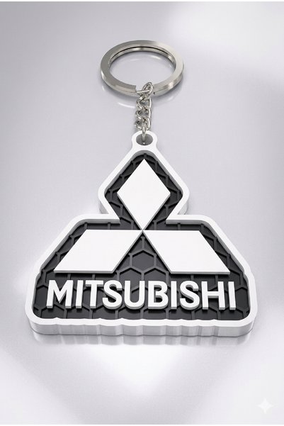 AKT Mitsubishi Logolu Anahtarlık – Hediyelik 6x5 cm Tasarım Araba Anahtarlığı...