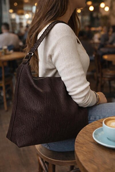 citycenterfashion Geantă de umăr pentru femei, dimensiune mare, model Houndst...