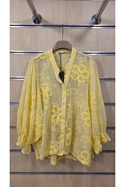 Park Moda Silk Blouse with Floral Embossing