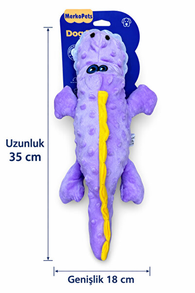 merkopets TİMSAH FİGÜRLÜ PELUŞ KÖPEK OYUNCAK (vikvik sesli)