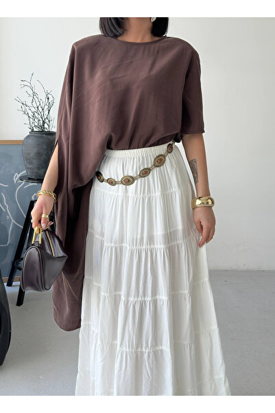 Lamierra Oversize Asymmetrical Summer Poncho Blouse