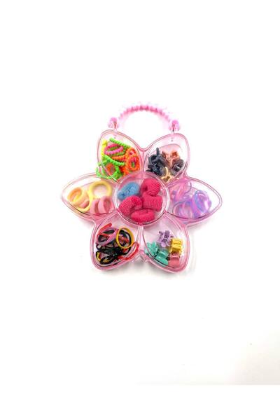 MD Moda Accessories مجموعة إكسسوارات شعر بتصميم زهور وردية للفتيات مع صندوق م...