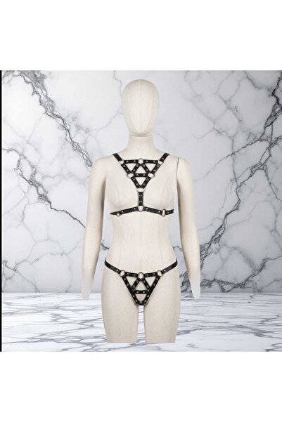 MİRİMORO Fantezi Harness Siyah 416