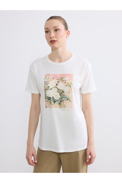 LC Waikiki Γυναικείο κορμάκι σε χρώμα εκρού με λουλουδάτο σχέδιο