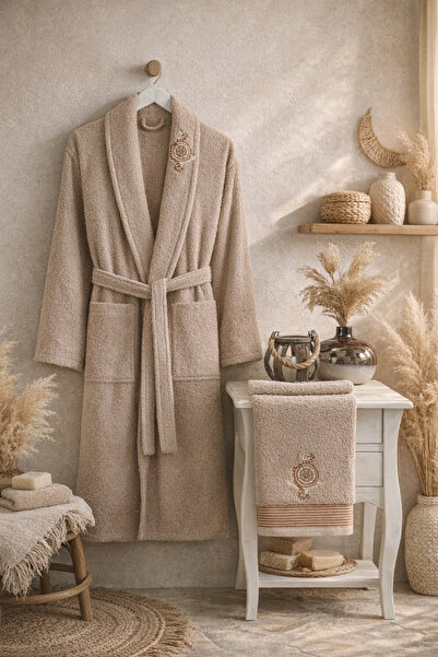 Casnack Set de halate de baie Umay, 2 piese, cu prosop pentru cap