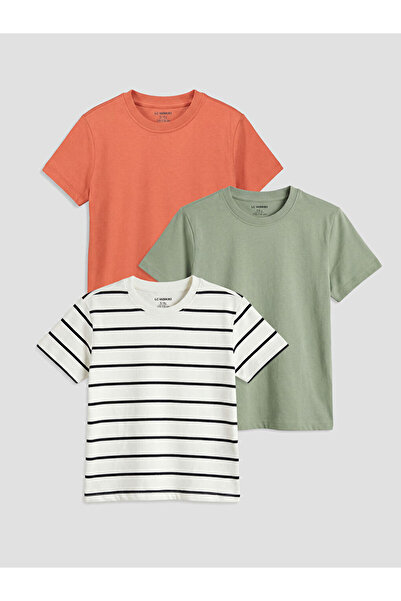 LC Waikiki RMZ GİYİM FARKIŞΛΑ Zero Roba Collar Boy's T-shirt Σετ 3 τεμαχίων