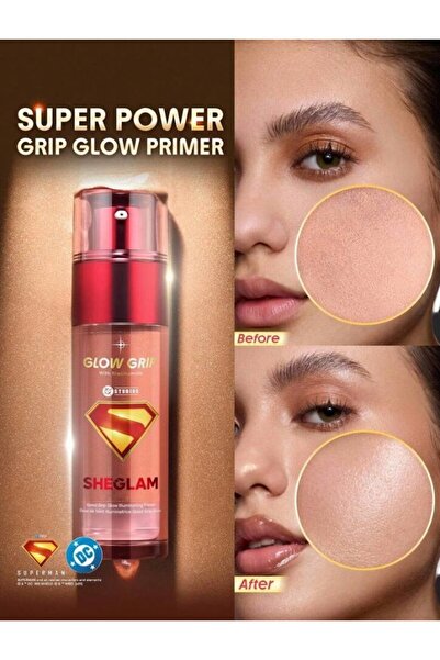 SHEGLAM x Superman Good Glow Aydınlatıcı&Sıkı Tutucu Makyaj Bazı-Sınırlı Sayı...