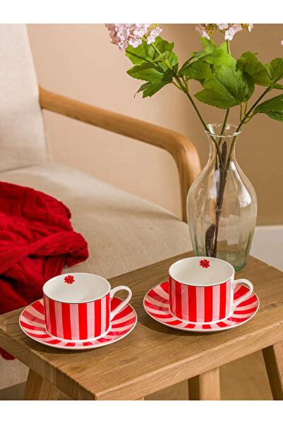 LC Waikiki Lcw Home Printed 2-Person Porcelain Coffee Cup Set 90 ml