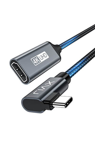 LivX USB-C to HDMI Adaptör 4K@30Hz Type-C Görüntü Aktarıcı Dayanıklı Örgü Kab...