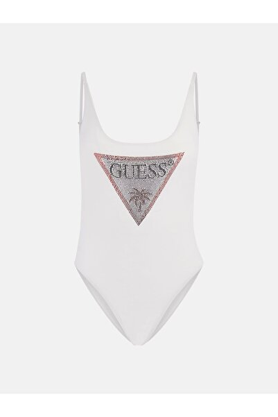 Guess Rhinestones triangle logo one piece