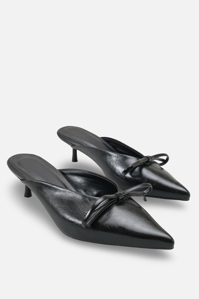 Liza Shoes Papuci de damă GİNA cu fundă în față, vârf ascuțit și toc scurt A0...