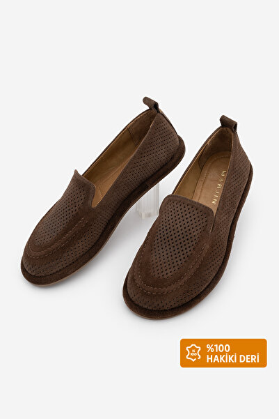 Marjin Women's Genuine Leather Loafer Masculine Hole-Look Casual Shoes Ranova...