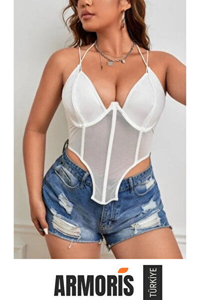 Armoris #FanteziAtlet Balenli İnce Askılı Kadın Body Seksi Gece Şıklığı Rahat...
