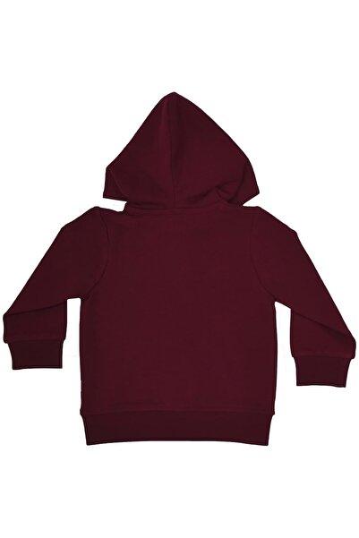 OrganicKid Cranberry Bebek Bordo Kapüşonlu Sweatshirt