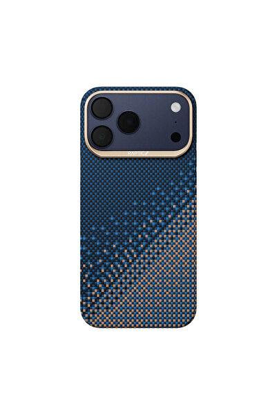 iPhone 17 Pro Max Uyumlu Kılıf M-safe Özellikli Aramid Skin Serenity Serisi Kapak Lacivert