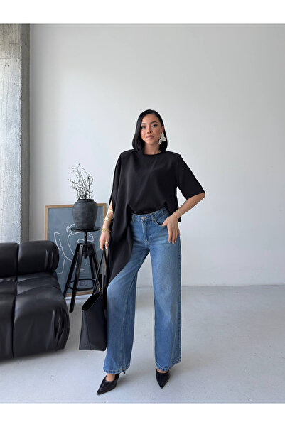 Lamierra Oversize Asymmetrical Summer Poncho Blouse