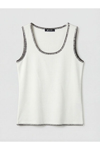 LC Waikiki White U Neck Women's Tank Top