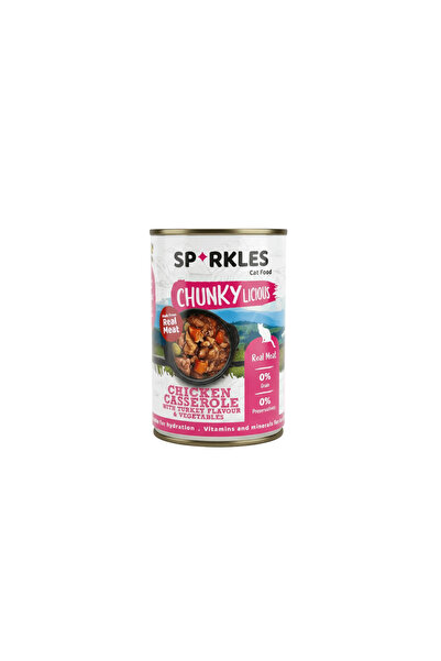 SPARKLES طعام القطط بنكهة الدجاج مع الديك الرومي والخضروات 400 جرام