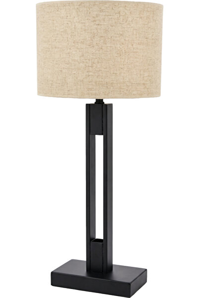 Avonni ML-9108-1BSY Siyah Boya Masa Lambası E27 Metal H: 60 cm, Ø: 35 cm
