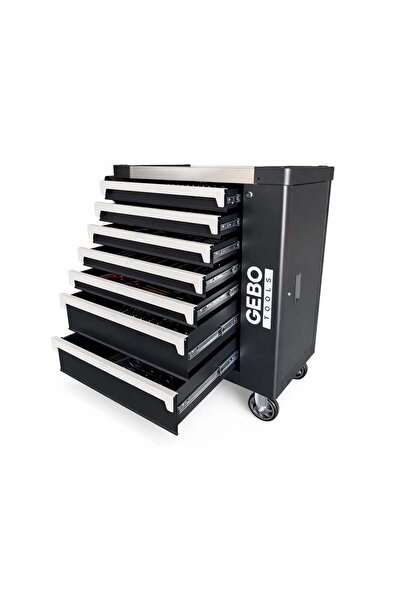 GEBOTOOLS PROFESSIONALLY EQUIPPED TOOL CABINET WITH 7 DRAWERS 7 CARBON MODULE...