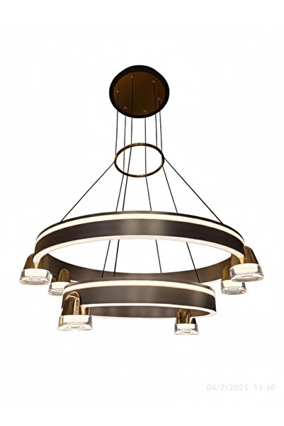 Avonni 7028-CRS6387 Kahverengi Boya Modern Avize LED Metal Cam H: 100 cm, Ø: ...