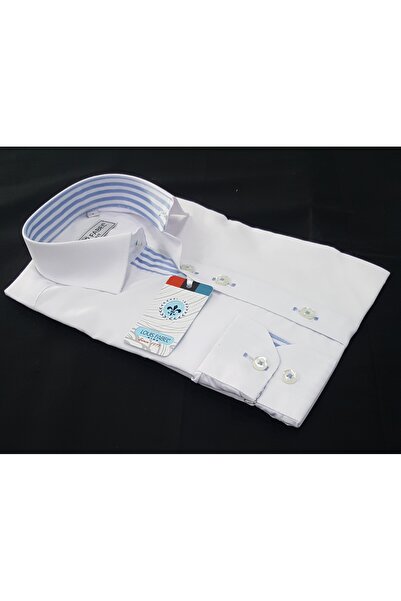 Louis Kids White Blue Striped School Children's Shirt