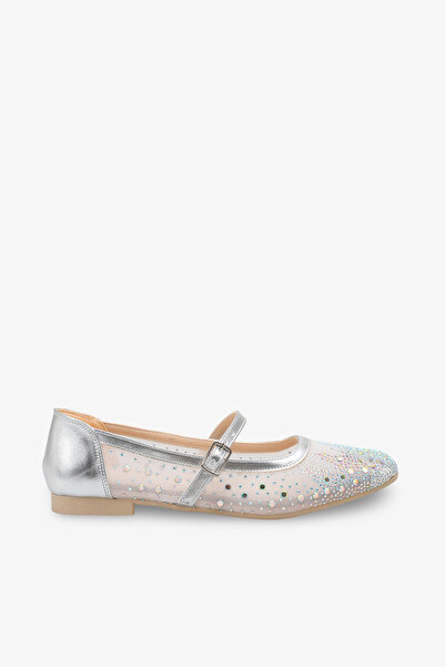 İNNABUTİKK Allie Women's Stoned Ballerinas - Silver