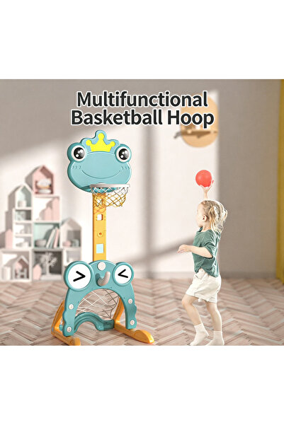 EGG Froggy 3-in-1 Sports Stand, Basketball Stand,Children's Home Basketball Hoop
