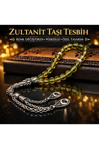 Mareluxe Zultanit Taşı Tesbih Işığa Göre Renk Değiştiren Şık Tasarım Püsküllü...