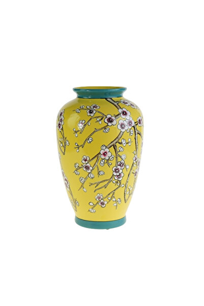 Azay Sakura Vase, porcelain yellow/blue