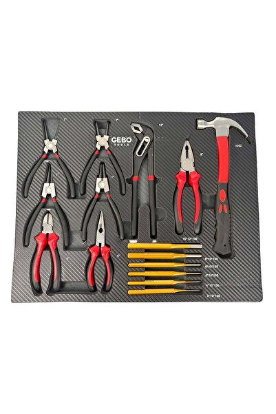 GEBOTOOLS SPONGE MODULE ORGANIZER TOOL CABINET, PLIERS, MANDS AND HAMMER, 16 ...