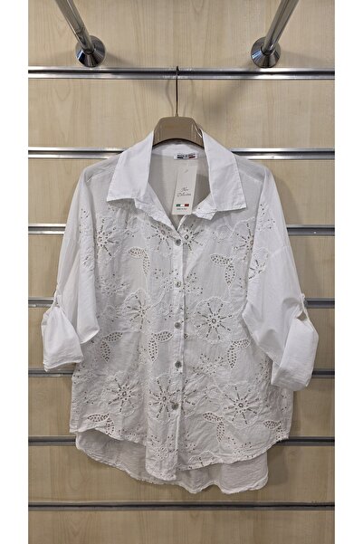 Park Moda Shirt with Sequin Detail, 100% Cotton