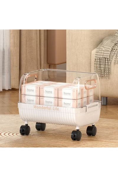 KEKE رف تخزين مطبخ قائم على الأرض مع سلة خضراوات قابلة للإزالة