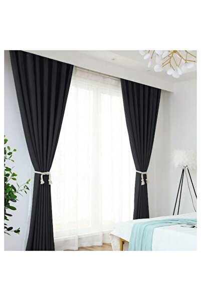 OEM Premium Black Blackout Curtain, 140x260 cm, for Living Room or Bedroom