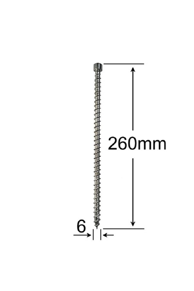 Domax Wood Screw Pan Head 6x260 mm Torx T30 ETA 19/0474 for structural wood -...
