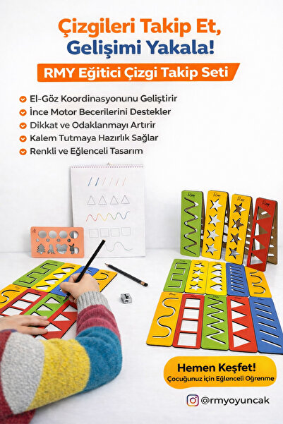 RMY مجموعة تتبع الخطوط الخشبية |   مجموعة القوالب التعليمية |   لعبة التنسيق ...
