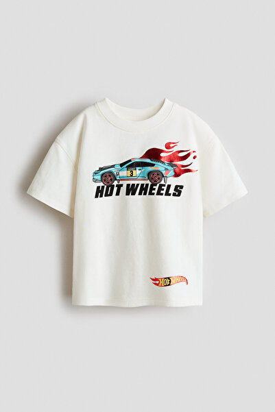 H&M Baskılı Oversize Tişört