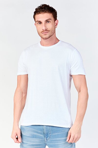 Brave Soul Men Crew Neck Short Sleeve Plain T-Shirt, White